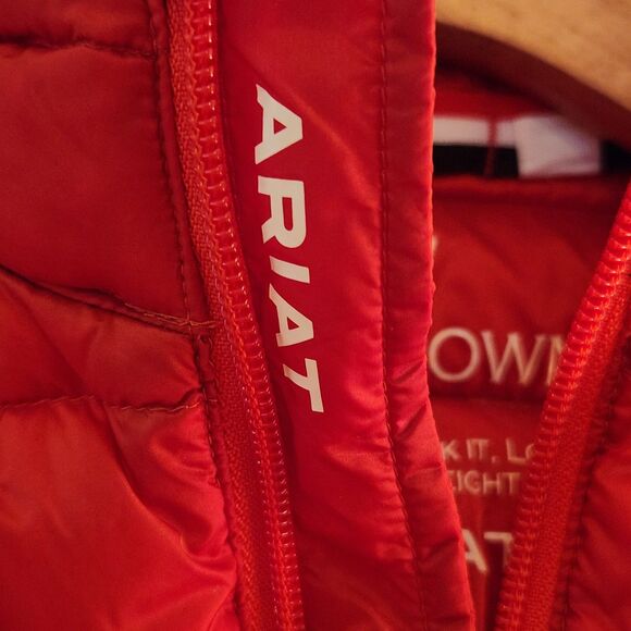 Ariat Women's Ideal Down Vest, Orange, With Pouch, Excellent Condition, Sz S - Picture 6 of 11